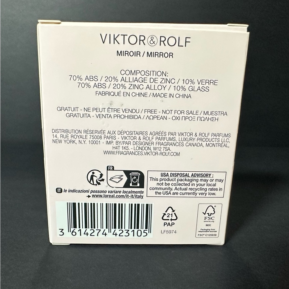 Viktor & Rolf Black Compact Mirror | Vanity / Purse Mirror | Box Included - Picture 6 of 6